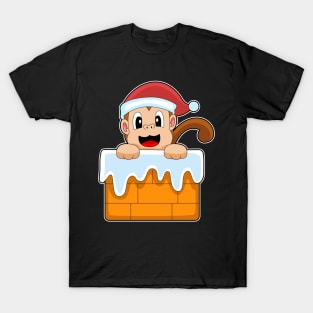 Monkey Christmas Santa hat T-Shirt